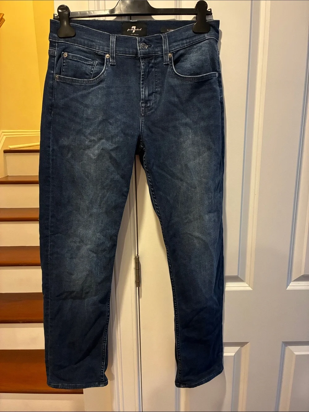 7 For All Mankind Slim Dark Blue Boy’s Jeans Sz 29 Length 26